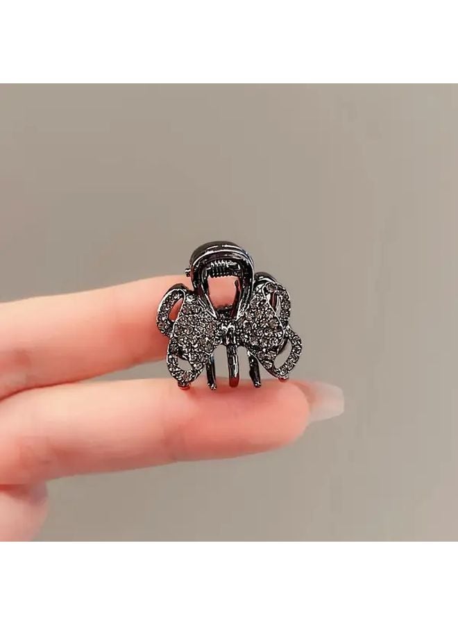 Bow Tie Alloy Butterfly Hair Claw With Rhinestone Bow Detail Sweet Shark Clip For Teens Adults Valentine Gift Single Pack - Image 2